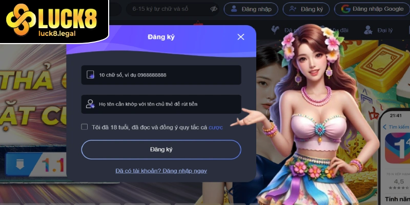 Dang Ky Luck8 Nhanh Qua Tai Khoan Google Chi 2 Buoc
